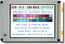 Kyocera Display (Optrex) F-51900 320x240 QVGA Transmissive Color Graphic LCD